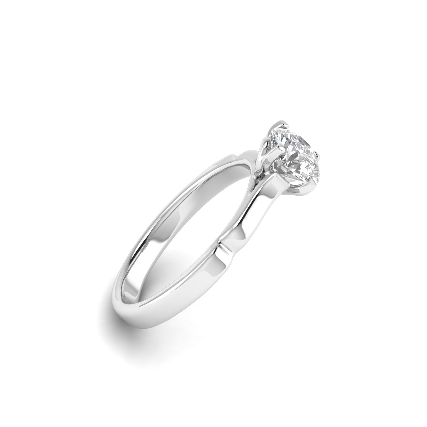 White Gold Studded 1 Carat Lab Grown Diamond Ring-G Color VS2 Clarity.